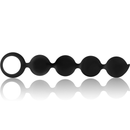 Black&silver - rosario anale lennon 4 sfere in silicone 15 cm