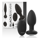 Black&silver - telecomando rotatore anale in silicone con tappo pozzetti