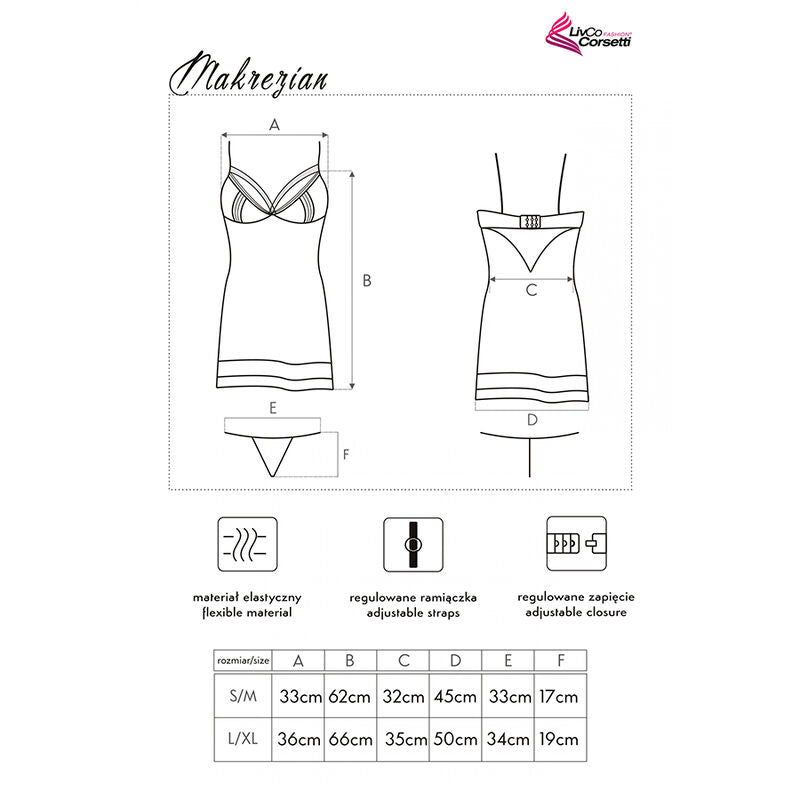Livco corsetti fashion - makrezian lc 90545 camicia + panty nero l/xl-4