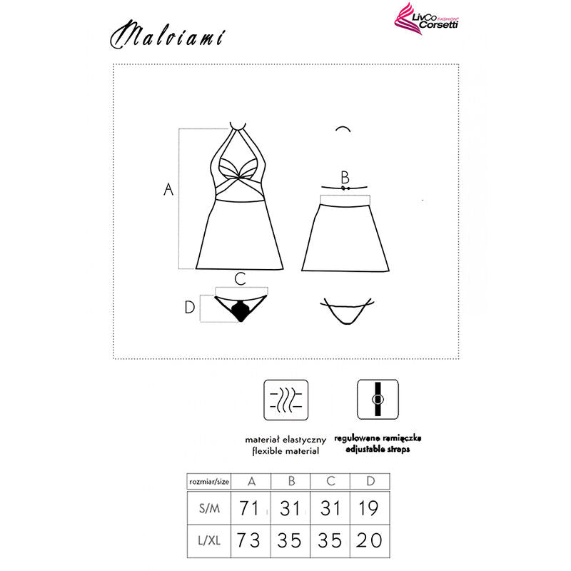Livco corsetti fashion - malviami lc 90625 camicia + panty nero-4