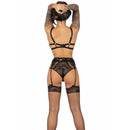 Livco corsetti fashion - pojzon lc 90670 reggiseno + reggettiere + calze + slip nero l/xl-1