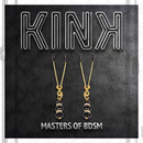 Kink - pinze per capezzoli sottili oro con 3 perline di vetro nere 7 cm