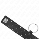 Kink - collana con guinzaglio 65 cm con borchie in argento modello 5 regolabile 36-43 cm x 5 cm-4