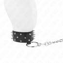 Kink - collana con guinzaglio 65 cm con borchie in argento modello 5 regolabile 36-43 cm x 5 cm-2