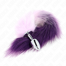 Kink - plug anale taglia s 7 x 3 cm con coda sintetica 40 cm viola-2