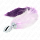 Kink - plug anale taglia s 7 x 3 cm con coda sintetica 40 cm viola