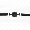 Kink - bavaglio in silicone intero 55 x 2 cm con sfera da 5 cm misura l nero regolabile 35-51 cm