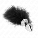 Kink - plug anale in acciaio inossidabile 11 x 7 cm con piuma 11 cm