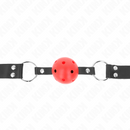 Kink - palla traspirante bavaglio 4 cm con doppio rivetto rosso 62,5 x 2,5 cm regolabile 42-58 cm