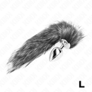 Kink - plug anale misura l 10 x 4 cm con coda sintetica 40 cm grigio
