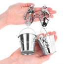 Kink - pinze per capezzoli trifoglio giapponese con secchielli argento