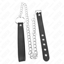 Kink - anello per pene in pelle 21,5 x 2 cm con catena in metallo da 60 cm e cinturino in pelle
