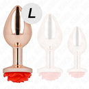 Kink - plug anale in oro rosa con rosa rossa l