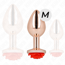 Kink - plug anale in oro rosa con rosa rossa m