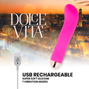 Vibratore ricaricabile dolce vita rosa a 7 velocità-3