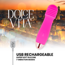 Vibratore ricaricabile dolce vita tre rosa 7 velocità-2