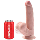 King cock plus 3d cock swinging balls 24,5 cm - pelle chiara-1