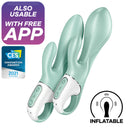 Satisfyer air pump bunny 5+ inflatable rabbit vibrator app - green-0