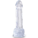 King cock clear - pene realistico con sfere 15,2 cm trasparente-1