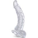 King cock clear - pene curvo realistico con sfere 16,5 cm trasparente
