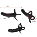 Armony - dildo con anillo & vibrador control remoto negro-1