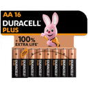 Duracell - batteria alcalina plus power 100 aa lr6 16 unit