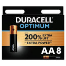 Duracell - optimum 200 batteria alcalina aa lr6 8 unit