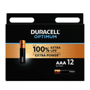 Duracell - batteria alcalina optimum 200 aaa lr03 12 unit