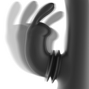 Black&silver - dj. stimolatore coniglio in silicone ricaricabile adam nero