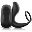 Black&silver - massaggiatore anale con telecomando ricaricabile in silicone nero