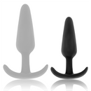 Black&silver - plug anale in silicone hansel con maniglia piccolo