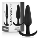 Black&silver - plug anale in silicone hansel con maniglia piccolo