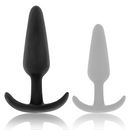 Black&silver - plug anale in silicone kael con manico medio