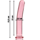 Nebula series by ibiza - modello 9 dildo in vetro borosilicato rosa 15.5 cm -o- 2.5 cm