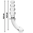 Nebula series by ibiza - modello 14 dildo in vetro borosilicato trasparente 18.5 cm -o- 3 cm