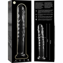Nebula series by ibiza - modello 16 dildo in vetro borosilicato trasparente 18.5 cm -o- 3 cm