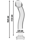 Nebula series by ibiza - modello 18 dildo in vetro borosilicato trasparente 18.5 cm -o- 3.5 cm