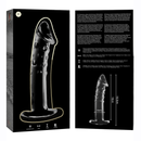 Nebula series by ibiza - modello 19 dildo in vetro borosilicato trasparente 18.5 cm -o- 4 cm
