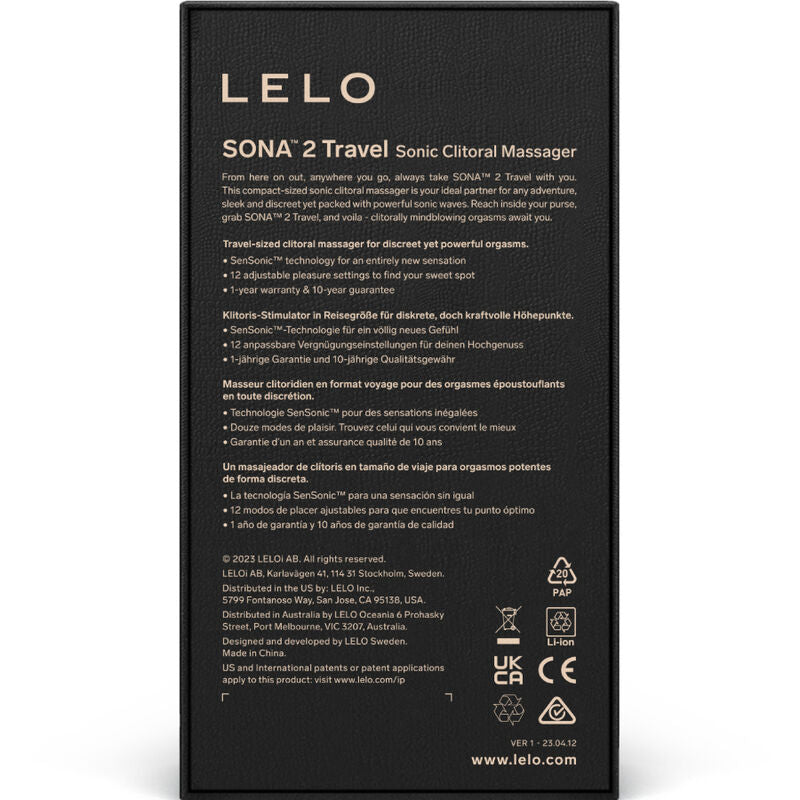 Lelo - sona 2 massaggiatore sonic per clitoride da viaggio rosa