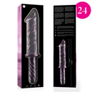 Nebula series by ibiza - modello 24 dildo in vetro borosilicato rosa 28.5 cm -o- 5 cm