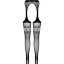 Passion - s026 medias con liguero negro talla unica