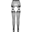 Passion - s027 medias con liguero negro talla unica