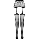 Passion - s028 medias con liguero negro talla unica