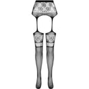 Passion - s030 medias con liguero negro talla unica