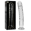 Nebula series by ibiza - modello 16 dildo in vetro borosilicato trasparente 18.5 cm -o- 3 cm