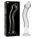 Nebula series by ibiza - modello 18 dildo in vetro borosilicato trasparente 18.5 cm -o- 3.5 cm