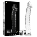 Nebula series by ibiza - modello 23 dildo in vetro borosilicato trasparente 21.5 cm -o- 4 cm