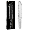 Nebula series by ibiza - modello 24 dildo in vetro borosilicato trasparente 28.5 cm -o- 5 cm