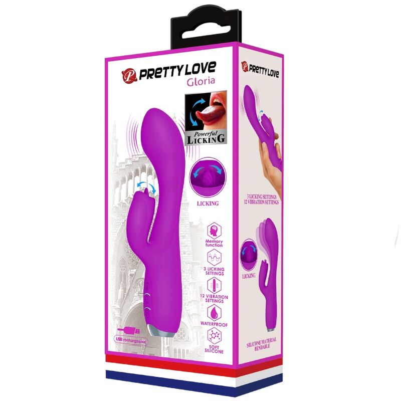 Pretty love - vibratore ricaricabile gloria rabbit-viola impermeabile-10