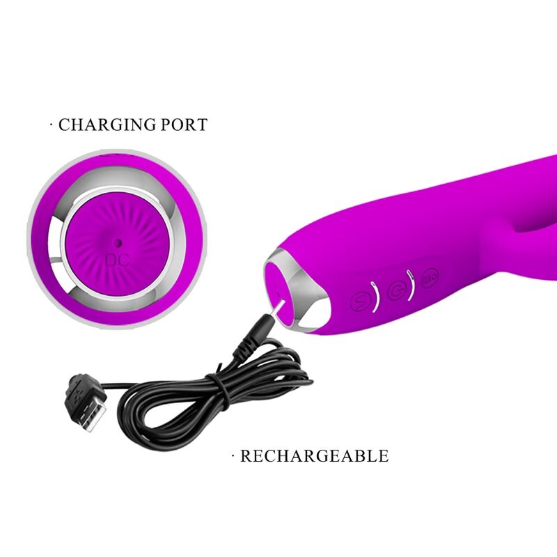 Pretty love - vibratore ricaricabile gloria rabbit-viola impermeabile-9